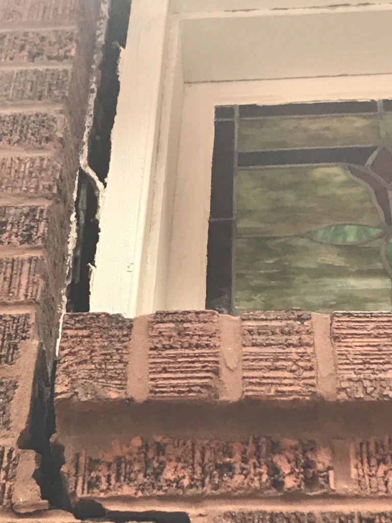 cracking along a window caused by foundation settling